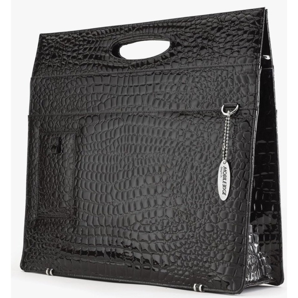 Mobile Edge Laptop Briefcase Purse Black Faux Croc 14.1" PC